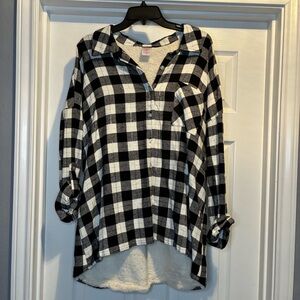 No Boundaries Black and White Checkered Shirt